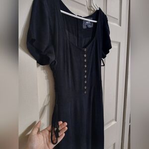 Maeve Jumpsuit By Anthropologie Black Button-Front Zippered Back, Size 10